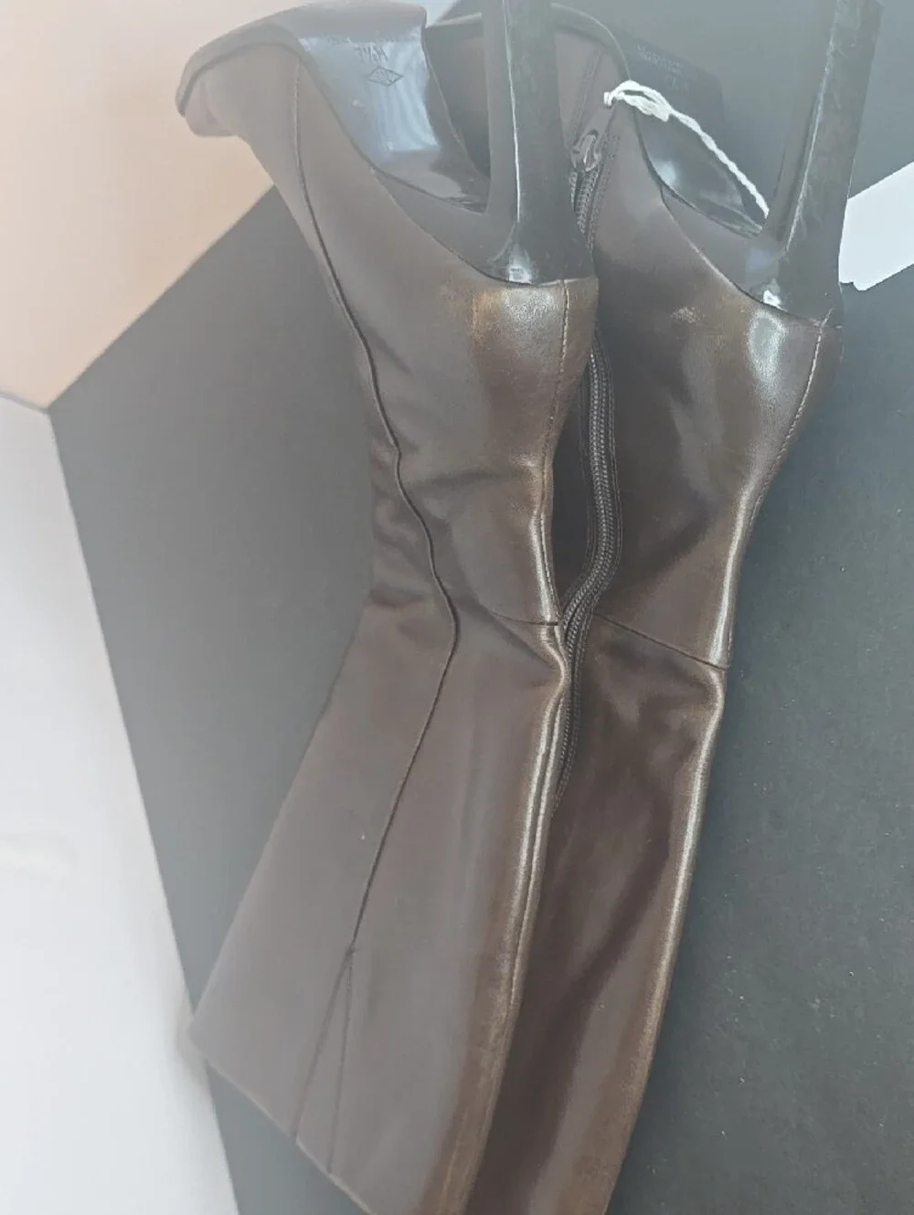 Diba Women's Over-the-Knee Brown Leather Boots with Side Zip